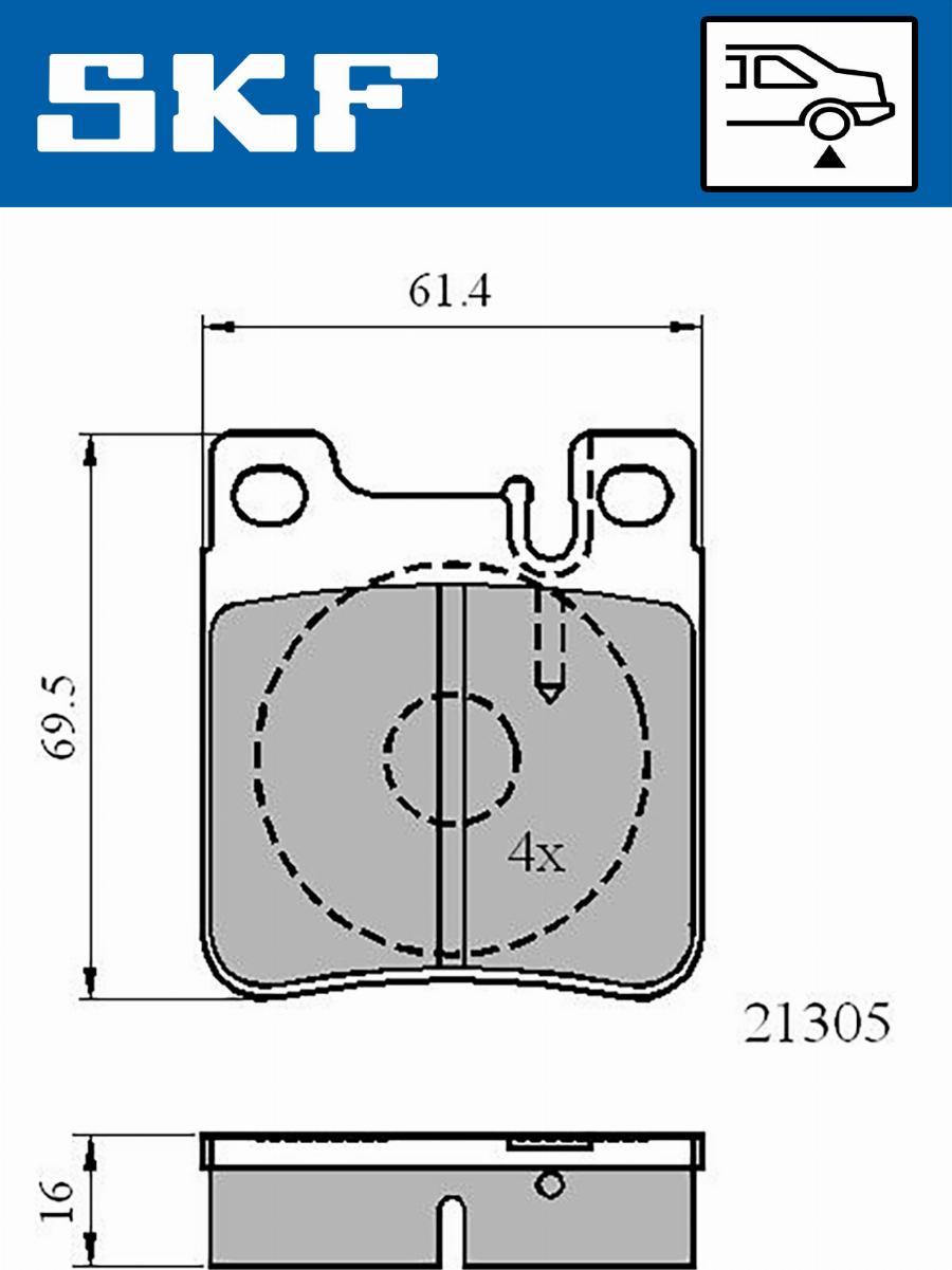 SKF VKBP 90502 - Тормозные колодки, дисковые, комплект autospares.lv