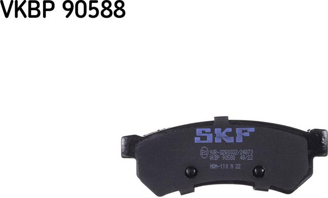 SKF VKBP 90588 - Тормозные колодки, дисковые, комплект autospares.lv