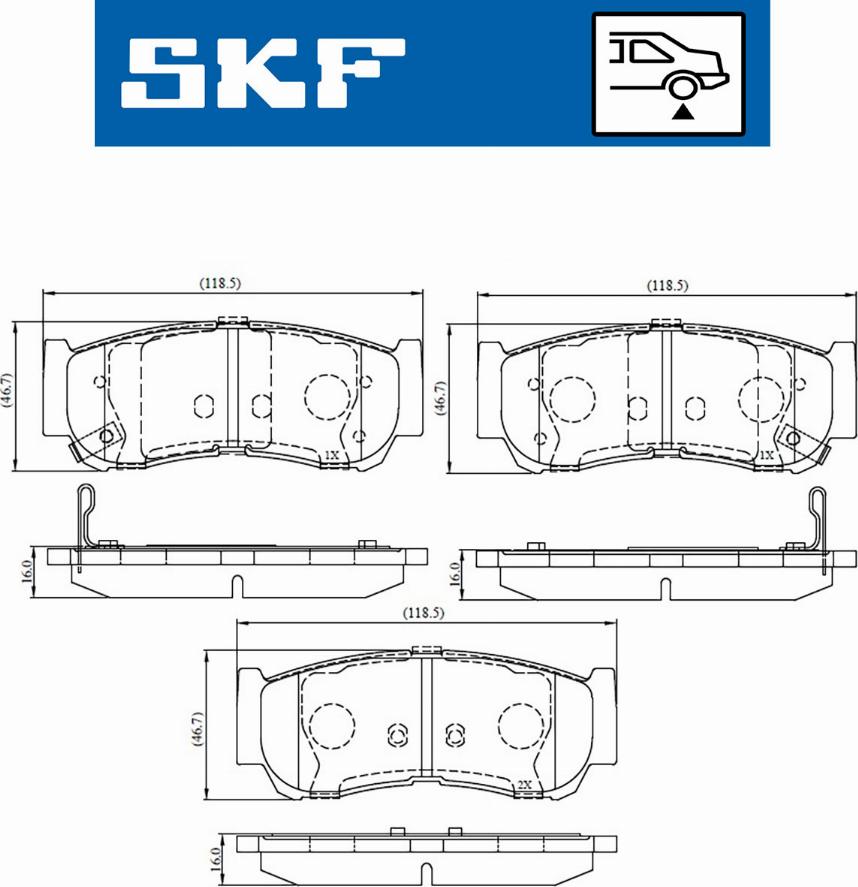 SKF VKBP 90538 A - Тормозные колодки, дисковые, комплект autospares.lv