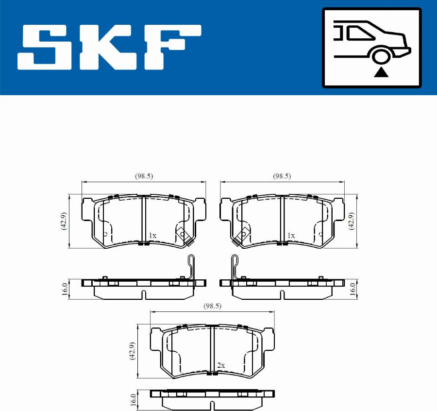 SKF VKBP 90576 A - Тормозные колодки, дисковые, комплект autospares.lv