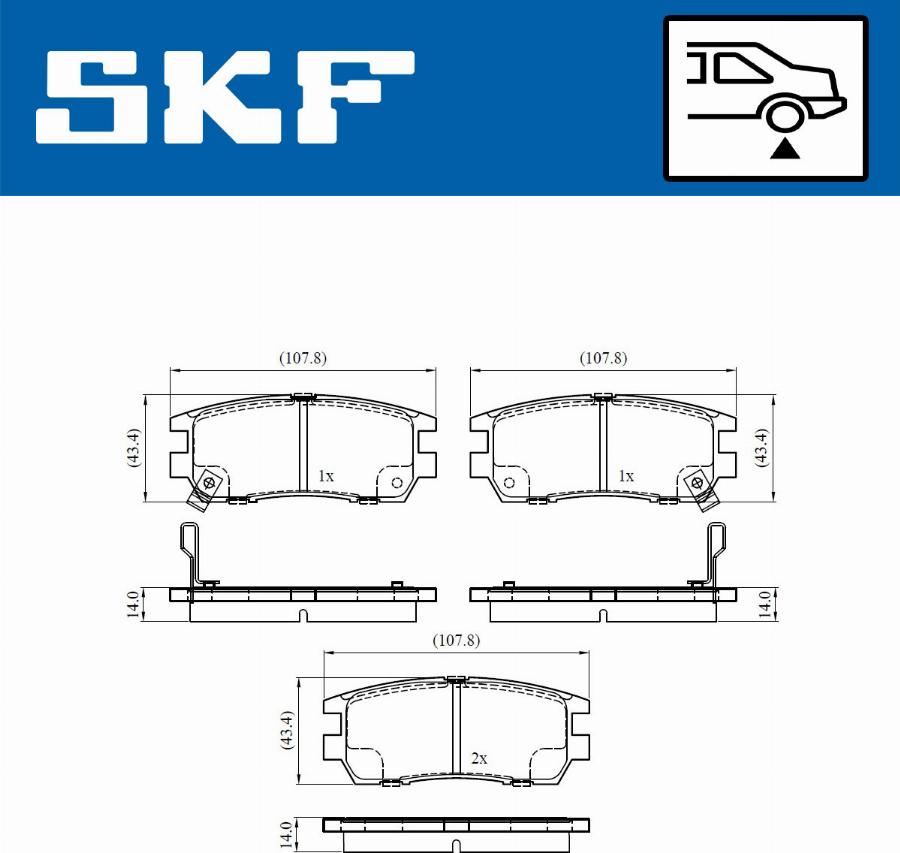 SKF VKBP 90571 A - Тормозные колодки, дисковые, комплект autospares.lv