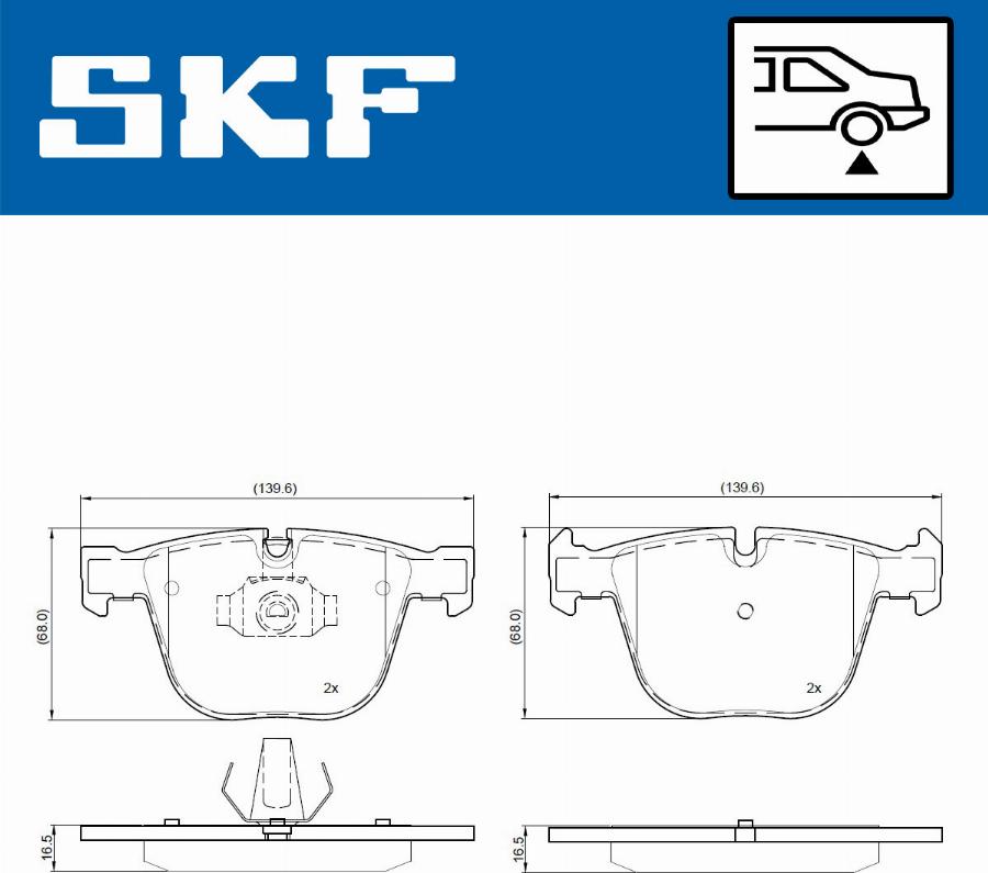 SKF VKBP 90696 - Тормозные колодки, дисковые, комплект autospares.lv