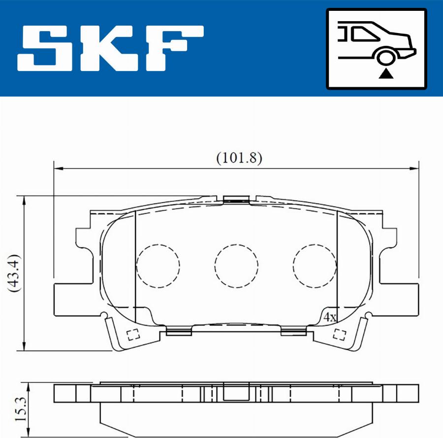 SKF VKBP 90615 - Тормозные колодки, дисковые, комплект autospares.lv