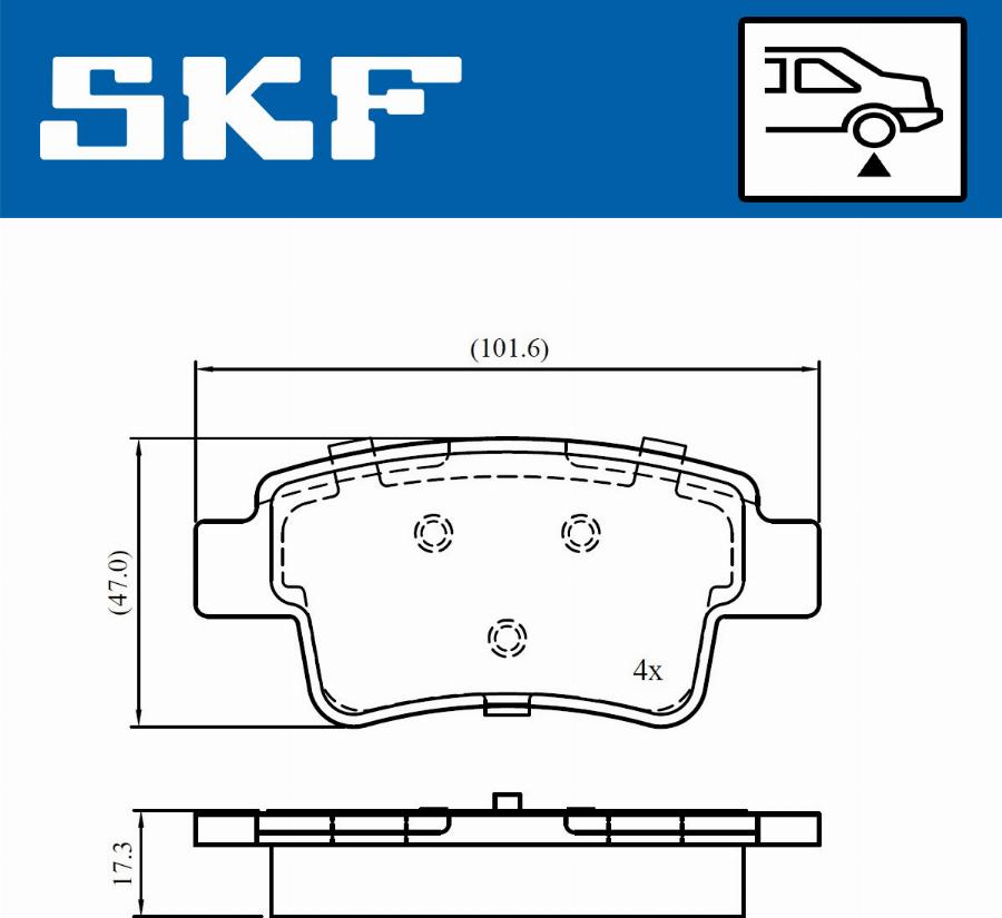 SKF VKBP 90670 - Тормозные колодки, дисковые, комплект autospares.lv