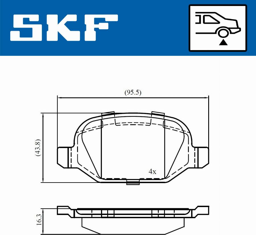 SKF VKBP 90673 - Тормозные колодки, дисковые, комплект autospares.lv