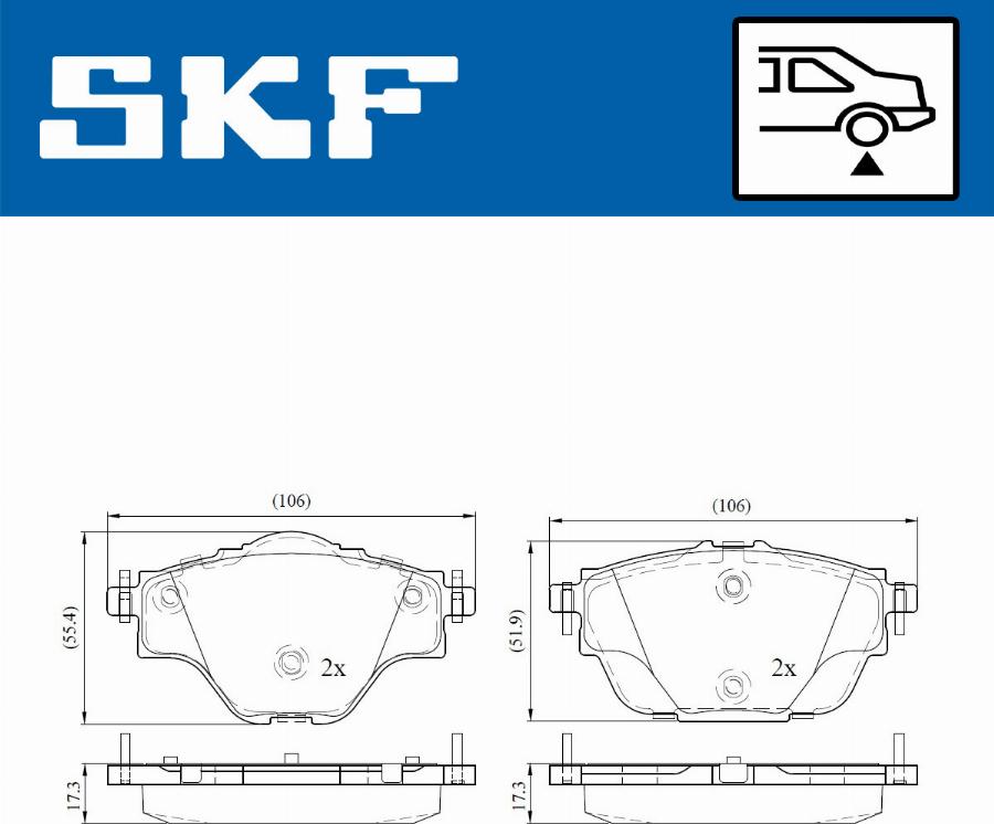 SKF VKBP 90094 - Тормозные колодки, дисковые, комплект autospares.lv