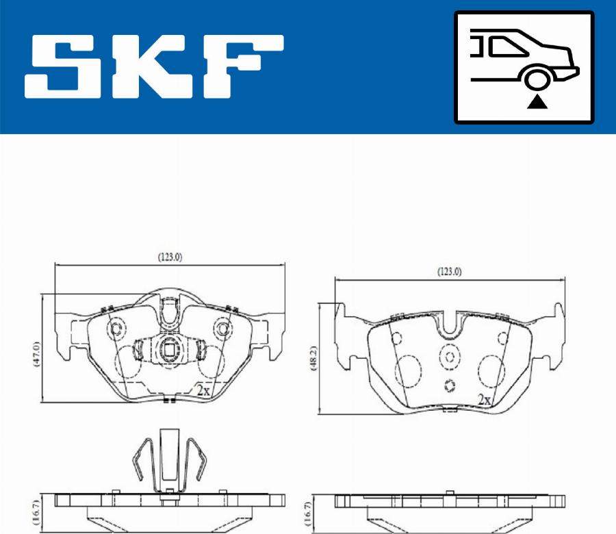 SKF VKBP 90095 - Тормозные колодки, дисковые, комплект autospares.lv