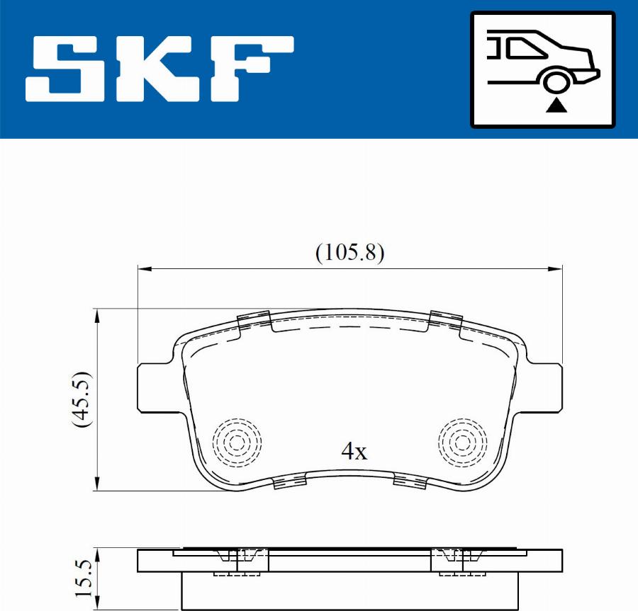 SKF VKBP 90058 - Тормозные колодки, дисковые, комплект autospares.lv