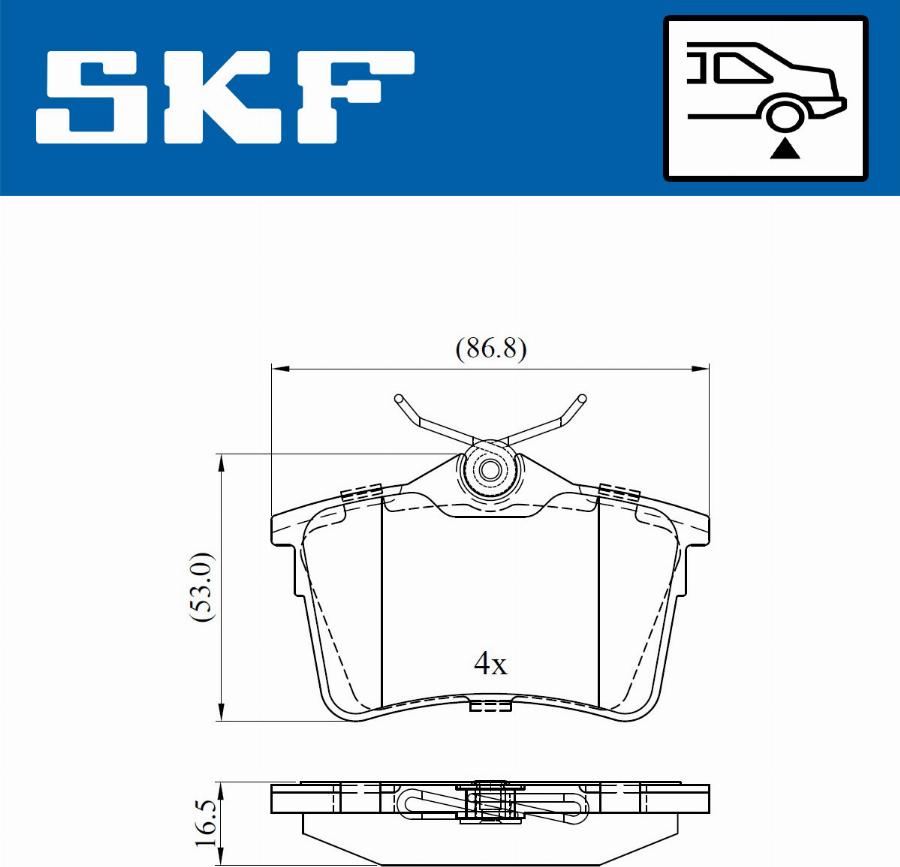 SKF VKBP 90036 - Тормозные колодки, дисковые, комплект autospares.lv