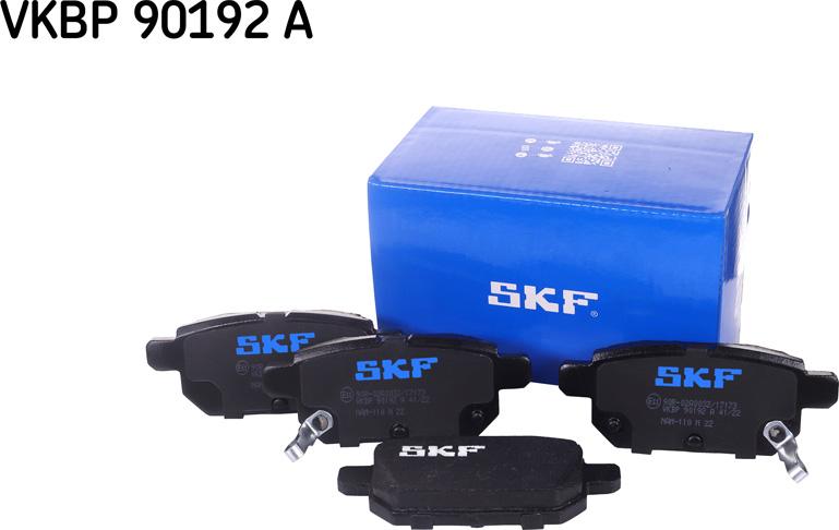 SKF VKBP 90192 A - Тормозные колодки, дисковые, комплект autospares.lv