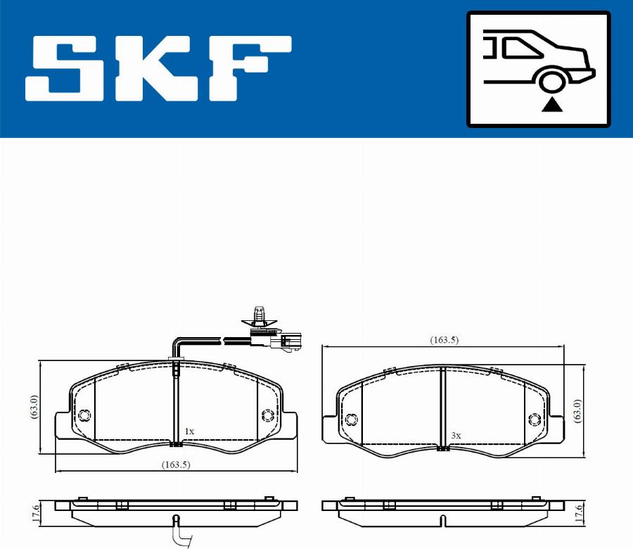 SKF VKBP 90164 E - Тормозные колодки, дисковые, комплект autospares.lv