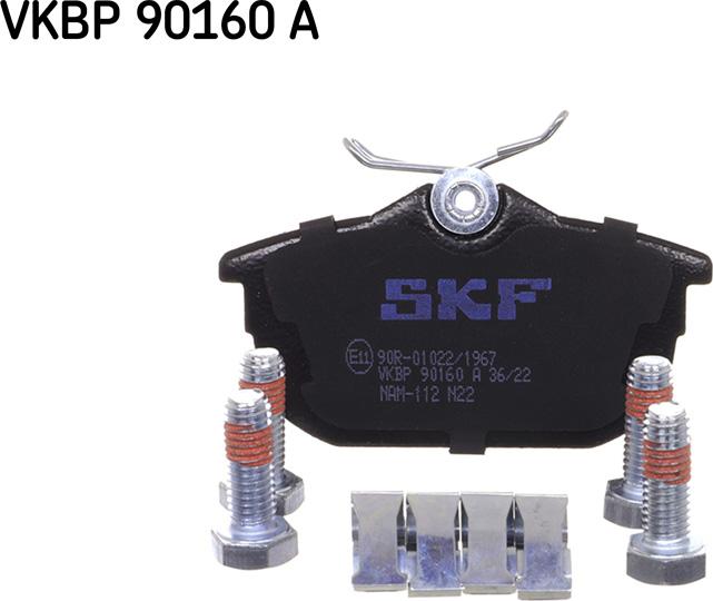 SKF VKBP 90160 A - Тормозные колодки, дисковые, комплект autospares.lv