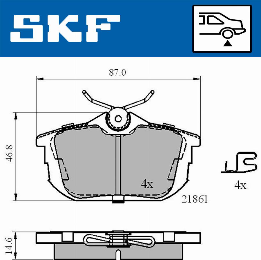 SKF VKBP 90160 A - Тормозные колодки, дисковые, комплект autospares.lv