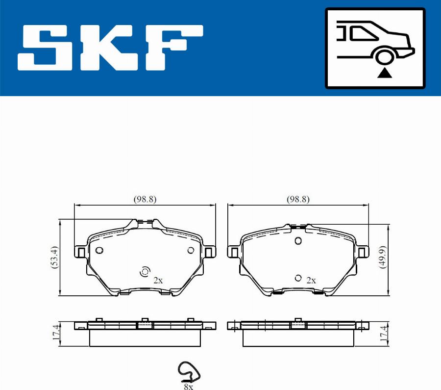 SKF VKBP 90101 - Тормозные колодки, дисковые, комплект autospares.lv