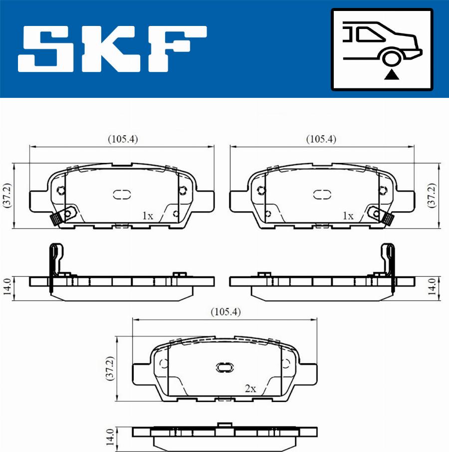 SKF VKBP 90107 A - Тормозные колодки, дисковые, комплект autospares.lv