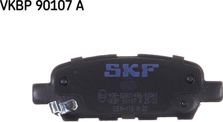 SKF VKBP 90107 A - Тормозные колодки, дисковые, комплект autospares.lv