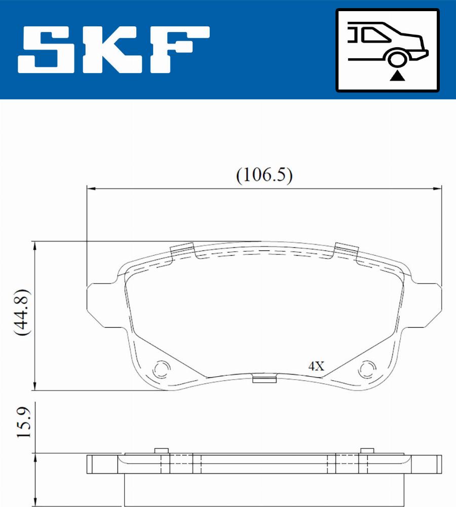 SKF VKBP 90134 - Тормозные колодки, дисковые, комплект autospares.lv