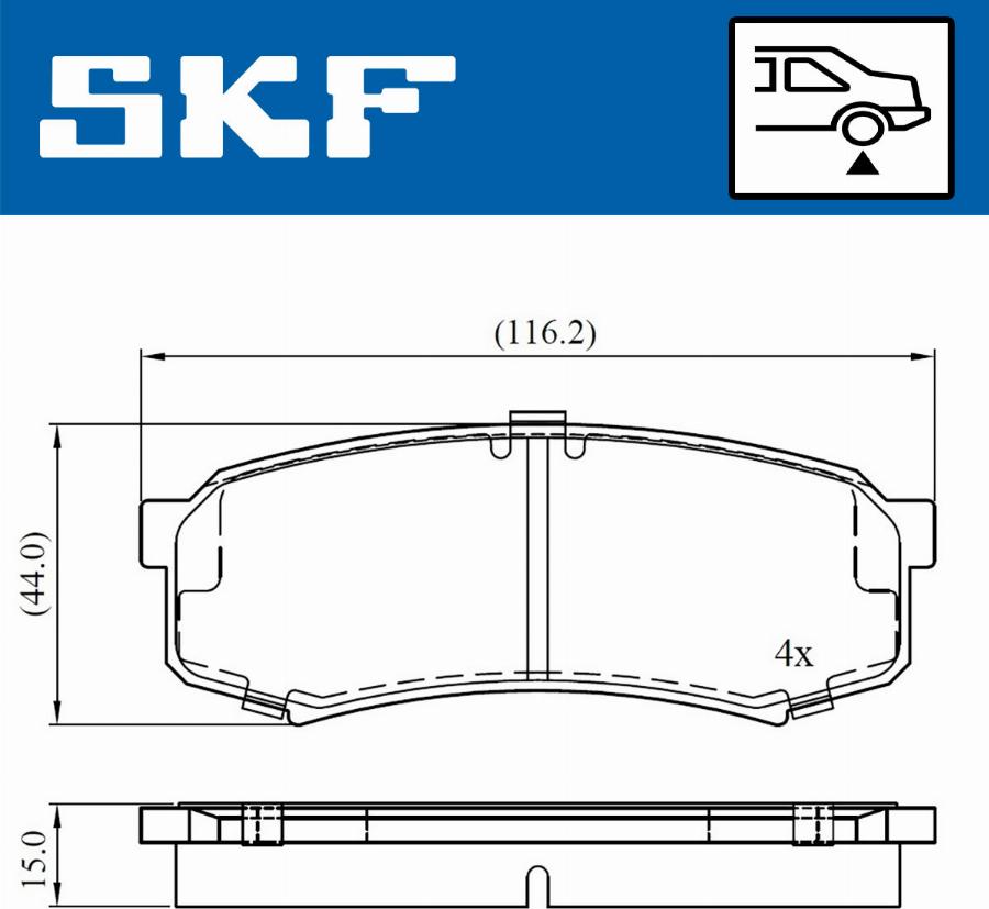 SKF VKBP 90136 - Тормозные колодки, дисковые, комплект autospares.lv