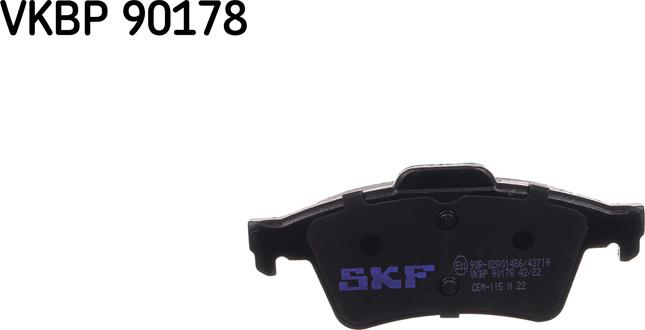 SKF VKBP 90178 - Тормозные колодки, дисковые, комплект autospares.lv