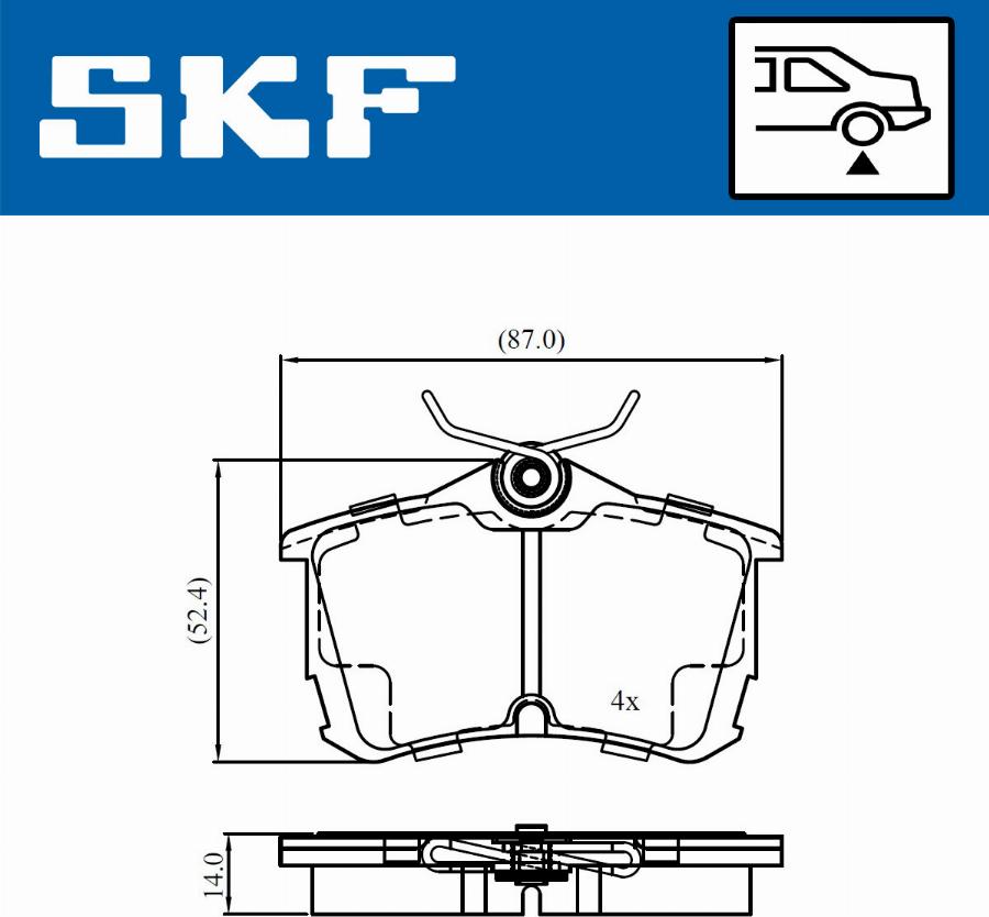 SKF VKBP 90897 A - Тормозные колодки, дисковые, комплект autospares.lv