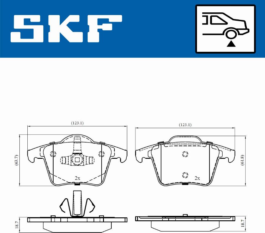 SKF VKBP 90392 - Тормозные колодки, дисковые, комплект autospares.lv