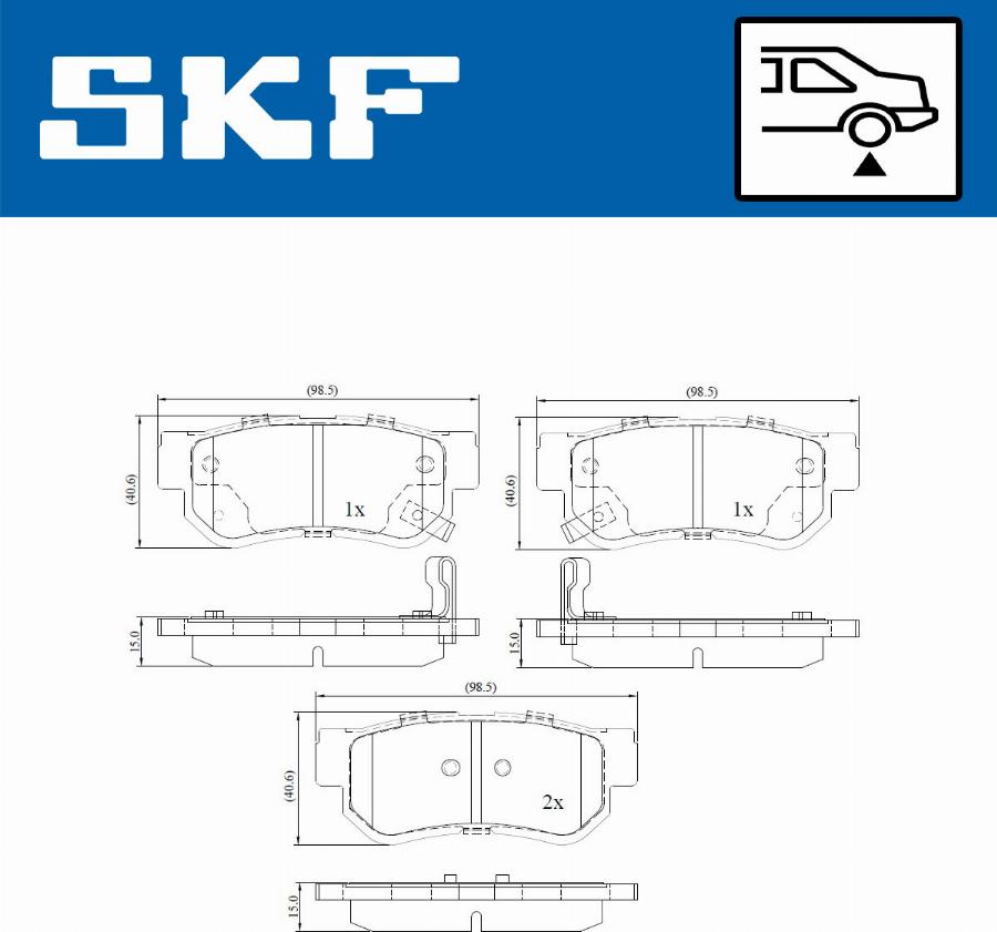 SKF VKBP 90340 A - Тормозные колодки, дисковые, комплект autospares.lv