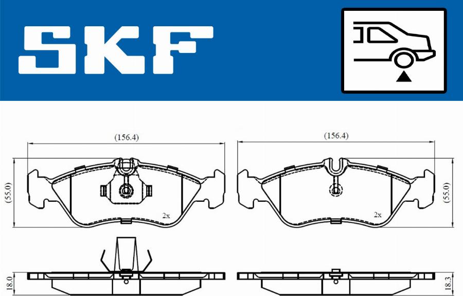 SKF VKBP 90362 - Тормозные колодки, дисковые, комплект autospares.lv