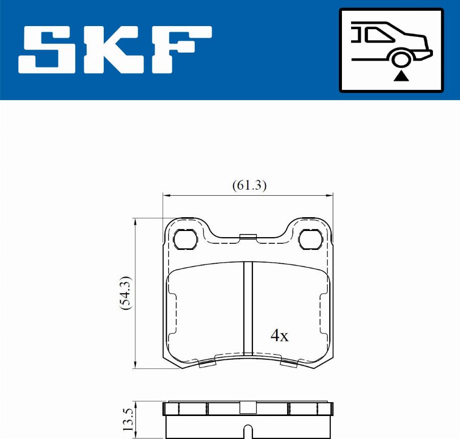 SKF VKBP 90302 - Тормозные колодки, дисковые, комплект autospares.lv