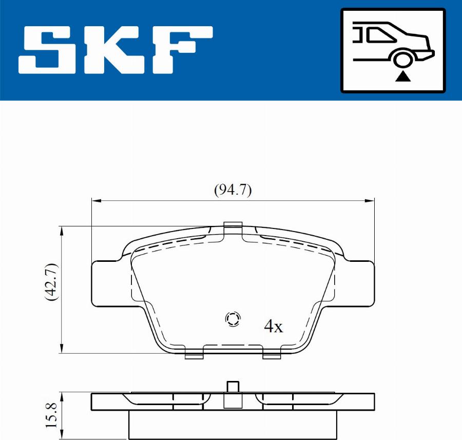 SKF VKBP 90315 - Тормозные колодки, дисковые, комплект autospares.lv