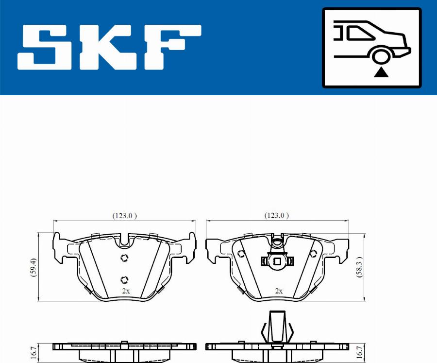 SKF VKBP 90316 - Тормозные колодки, дисковые, комплект autospares.lv