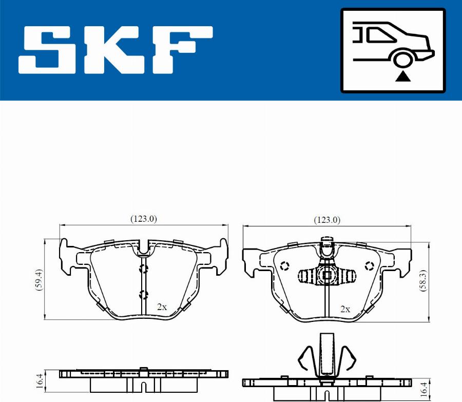 SKF VKBP 90372 - Тормозные колодки, дисковые, комплект autospares.lv