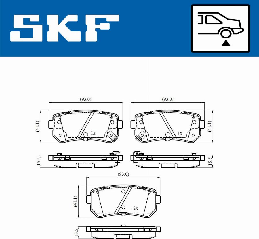 SKF VKBP 90265 A - Тормозные колодки, дисковые, комплект autospares.lv