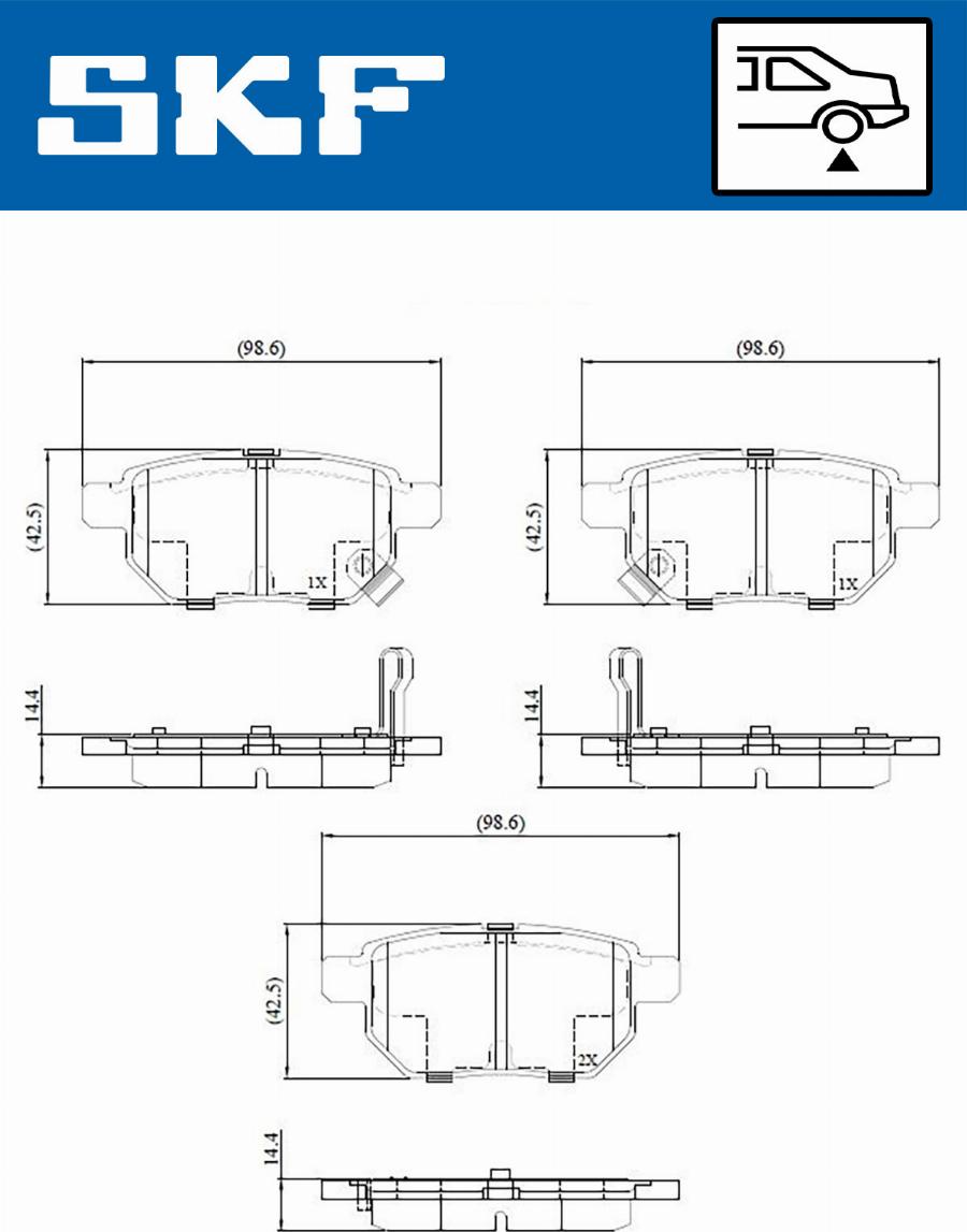 SKF VKBP 90282 A - Тормозные колодки, дисковые, комплект autospares.lv