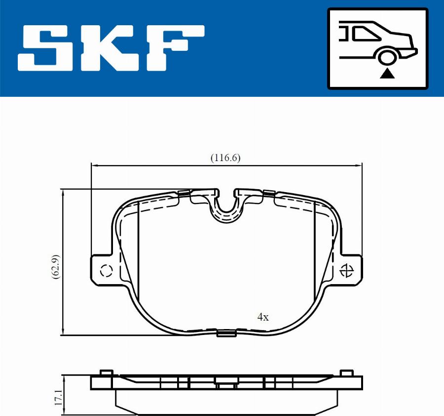 SKF VKBP 90707 - Тормозные колодки, дисковые, комплект autospares.lv