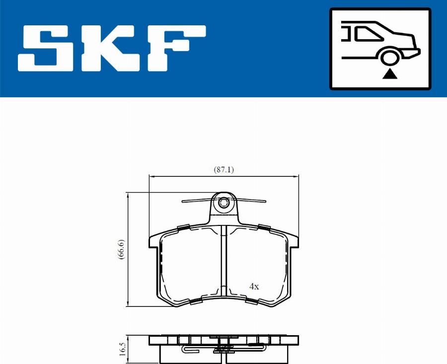 SKF VKBP 90725 - Тормозные колодки, дисковые, комплект autospares.lv