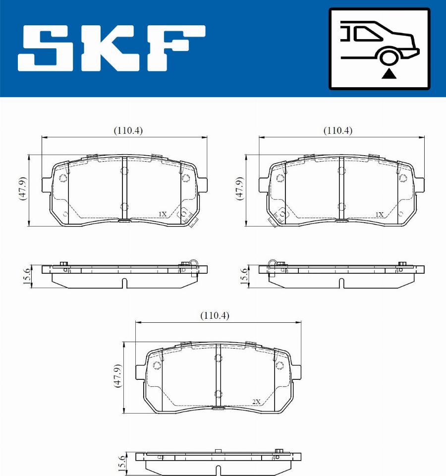 SKF VKBP 91103 A - Тормозные колодки, дисковые, комплект autospares.lv