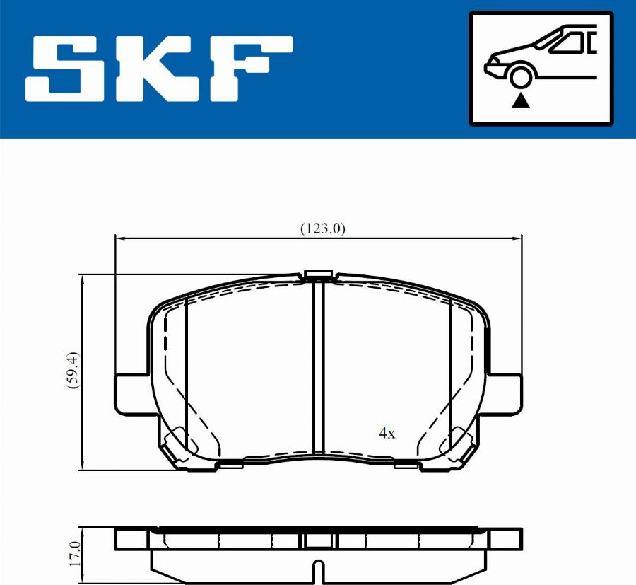 SKF VKBP 80943 - Тормозные колодки, дисковые, комплект autospares.lv