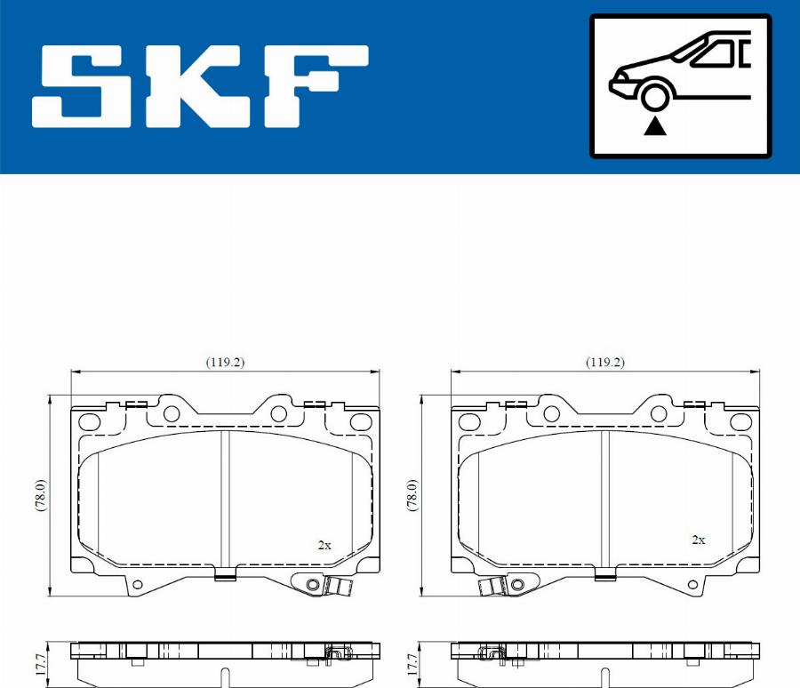 SKF VKBP 80904 A - Тормозные колодки, дисковые, комплект autospares.lv