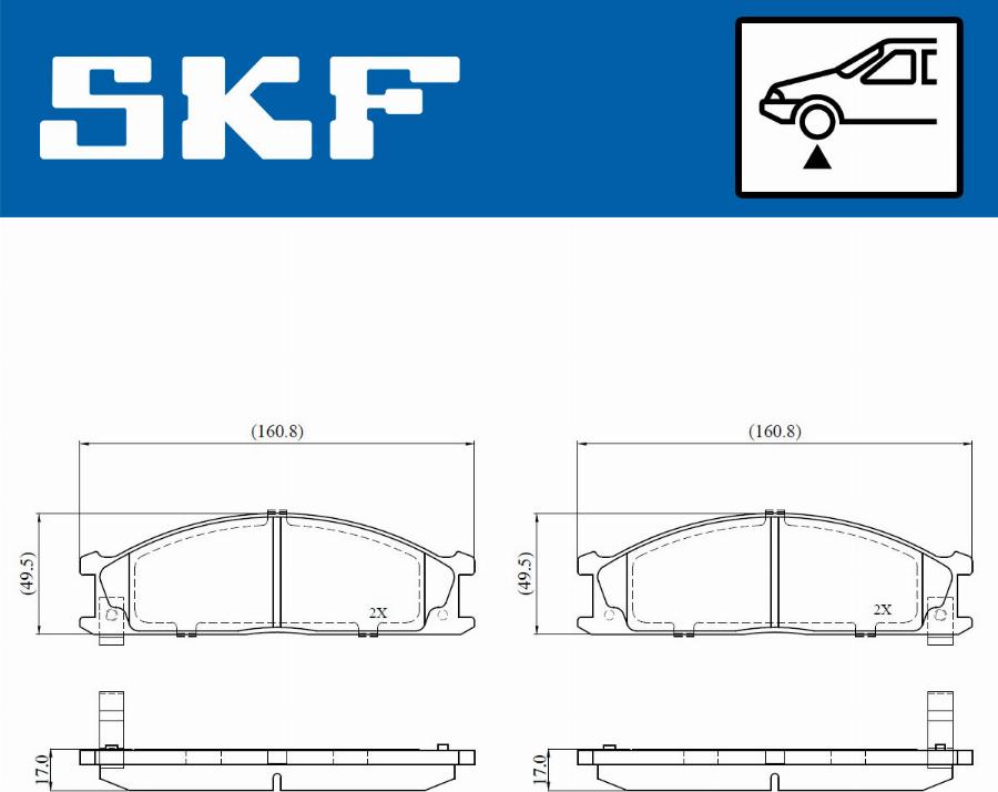 SKF VKBP 80906 A - Тормозные колодки, дисковые, комплект autospares.lv