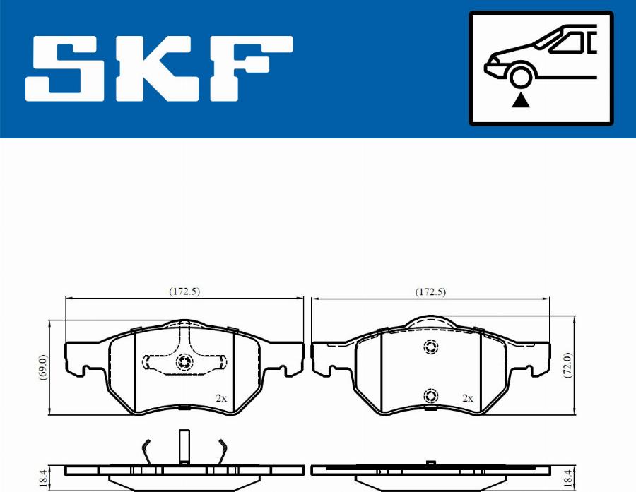 SKF VKBP 80915 - Тормозные колодки, дисковые, комплект autospares.lv