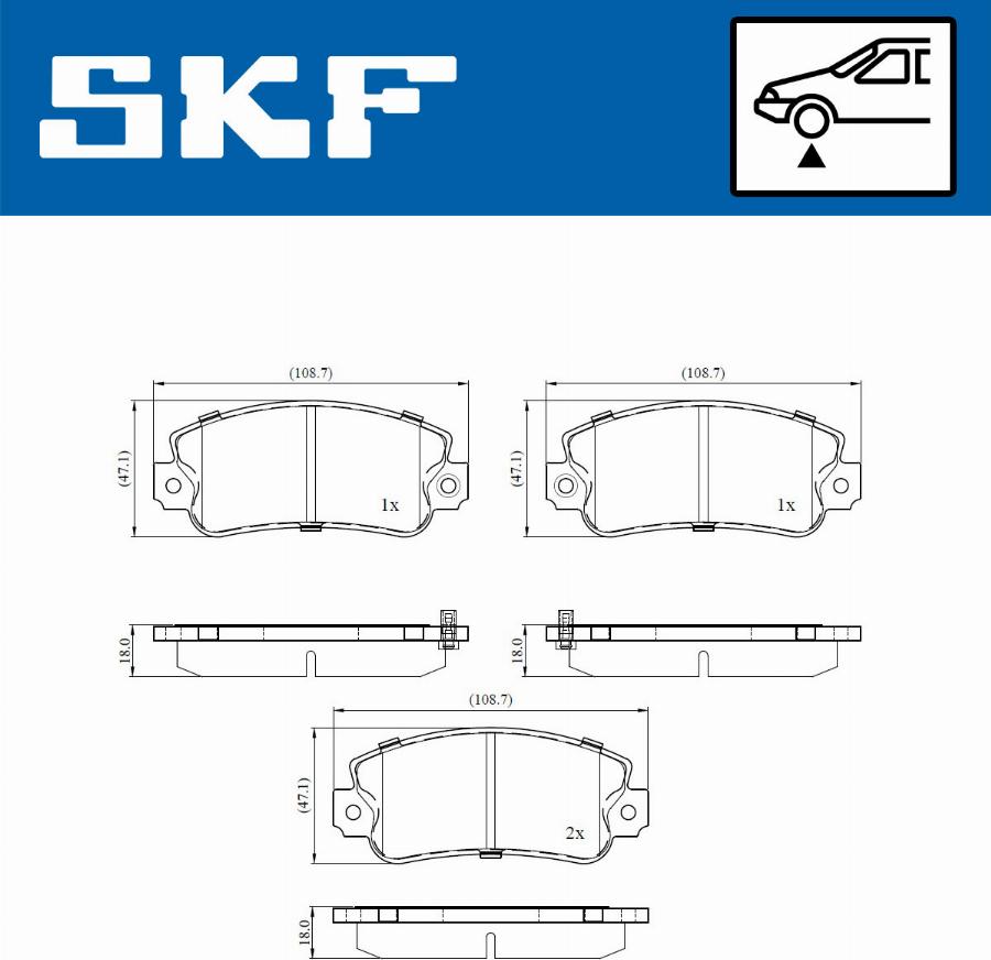 SKF VKBP 80910 A - Тормозные колодки, дисковые, комплект autospares.lv