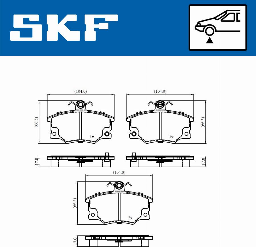 SKF VKBP 80911 A - Тормозные колодки, дисковые, комплект autospares.lv