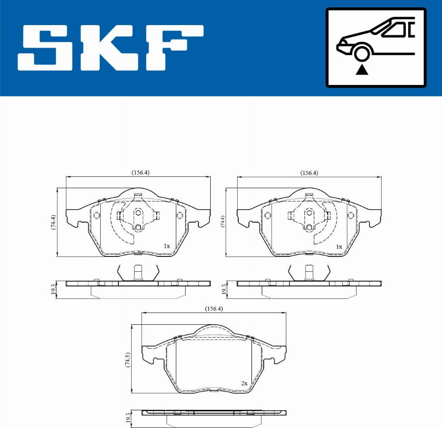 SKF VKBP 80936 - Тормозные колодки, дисковые, комплект autospares.lv