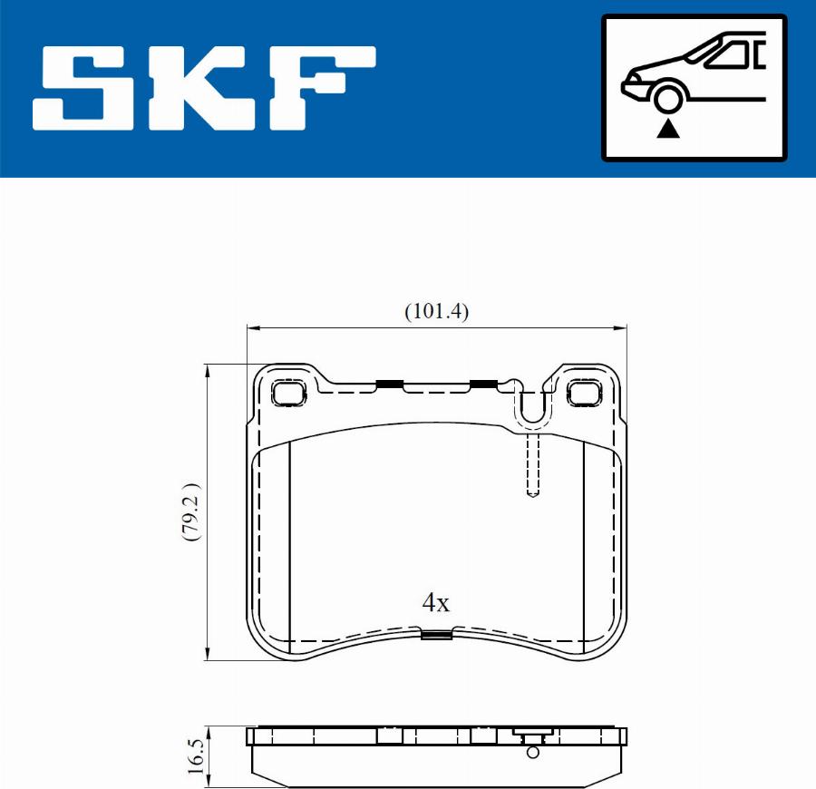 SKF VKBP 80495 - Тормозные колодки, дисковые, комплект autospares.lv