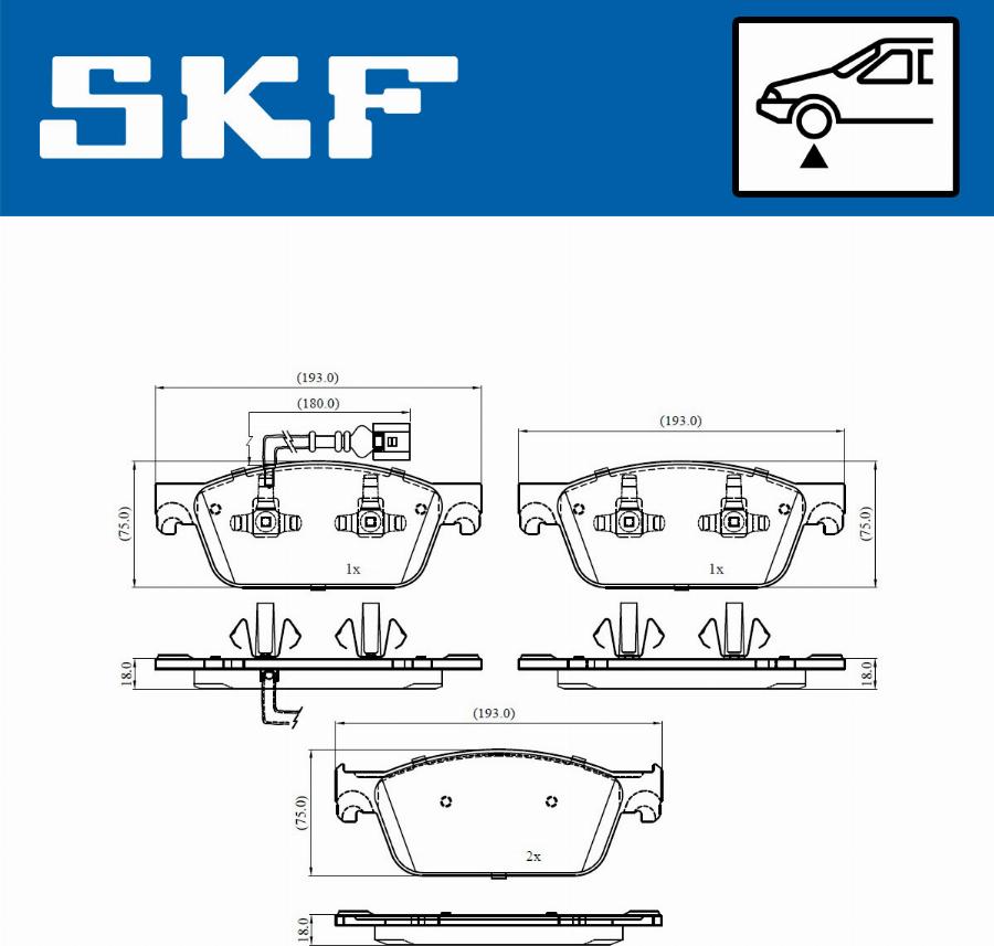 SKF VKBP 80445 E - Тормозные колодки, дисковые, комплект autospares.lv