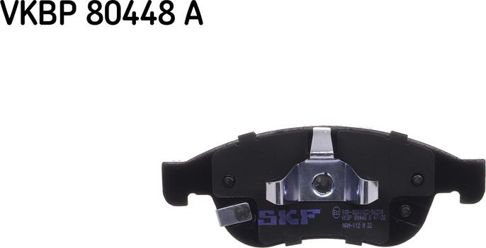SKF VKBP 80448 A - Тормозные колодки, дисковые, комплект autospares.lv