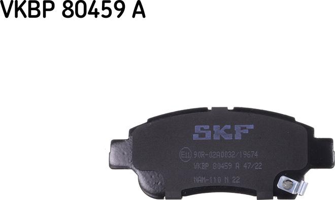 SKF VKBP 80459 A - Тормозные колодки, дисковые, комплект autospares.lv