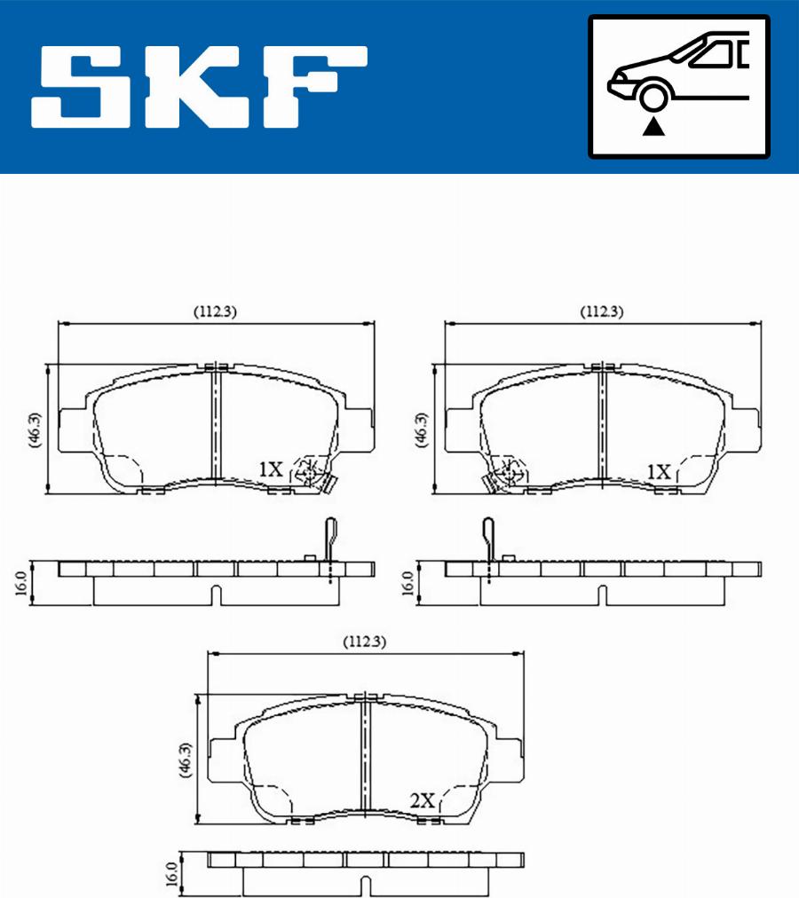 SKF VKBP 80459 A - Тормозные колодки, дисковые, комплект autospares.lv