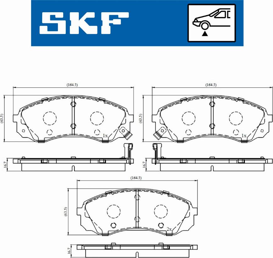 SKF VKBP 80454 A - Тормозные колодки, дисковые, комплект autospares.lv