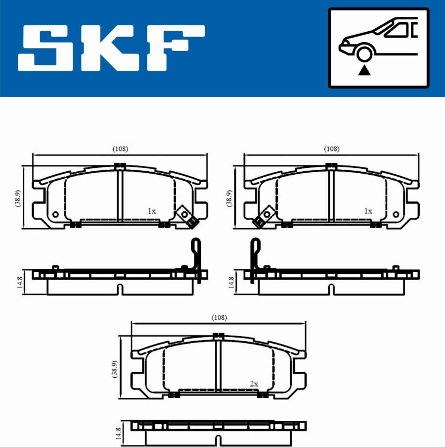 SKF VKBP 80457 - Тормозные колодки, дисковые, комплект autospares.lv